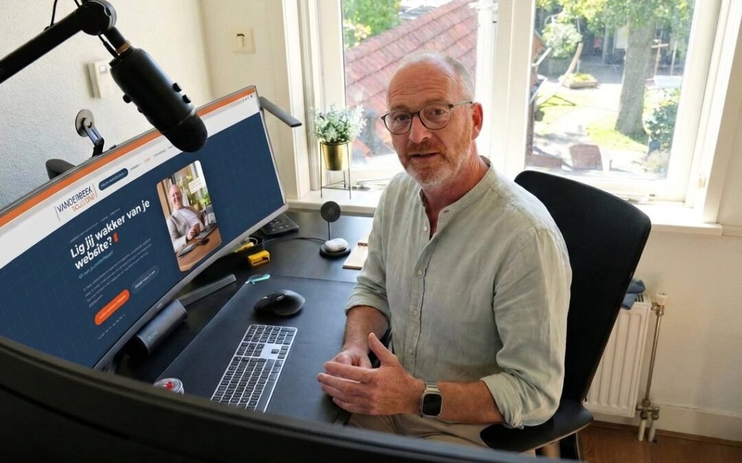 Chris van der Beek bespreekt het onderhoud van een website in een videocall
