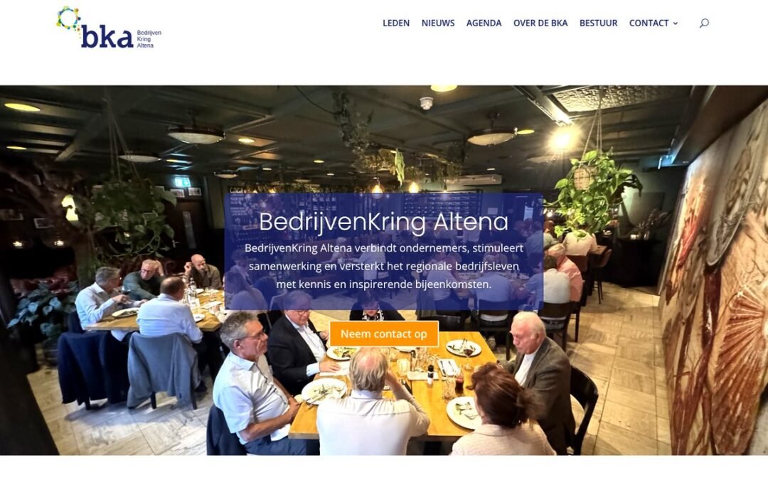 Homepage van de website van BedrijvenKring Altena